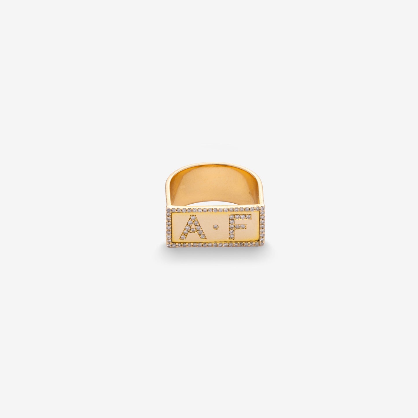 Diamond & Gold Customized Initals Ring