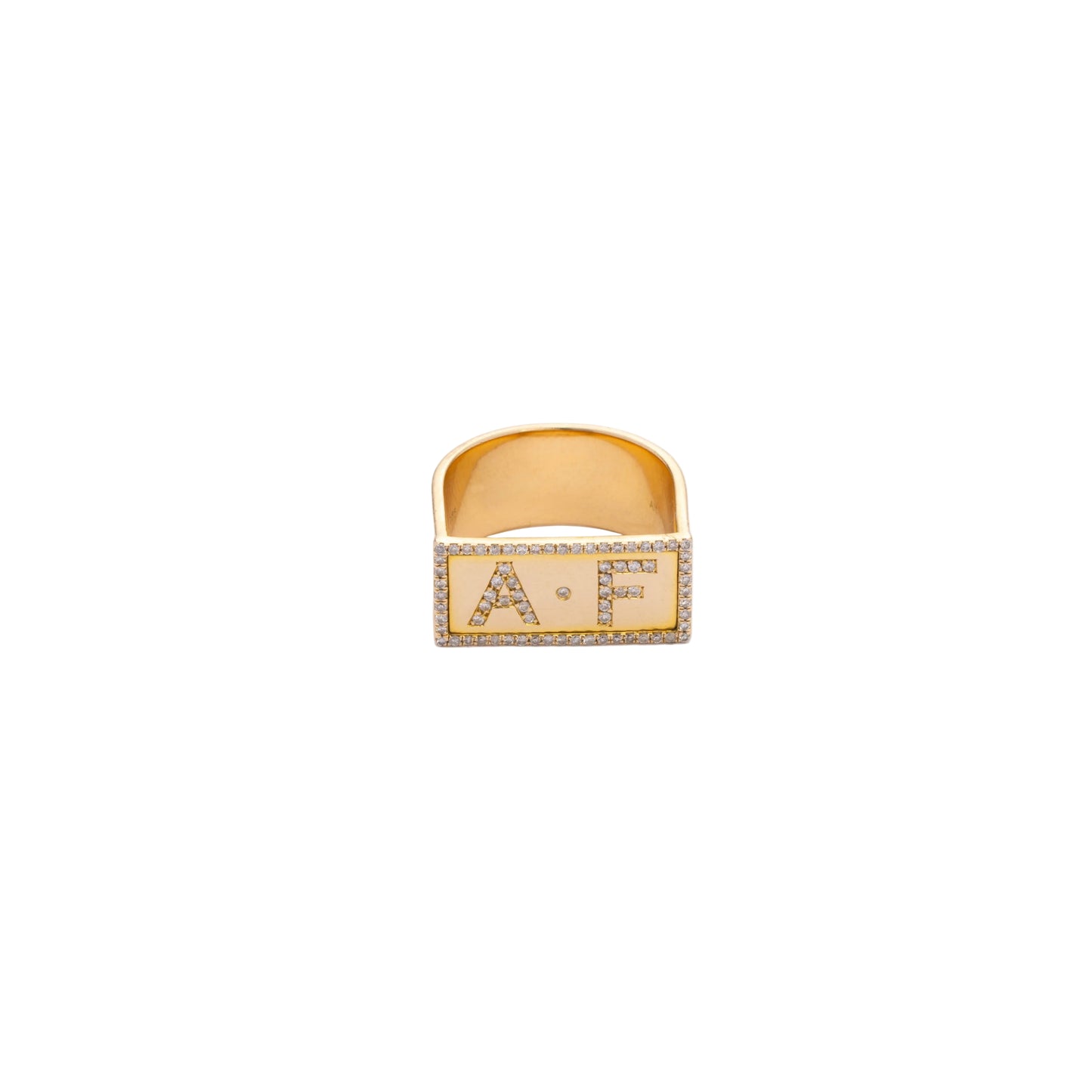Diamond & Gold Customized Initals Ring