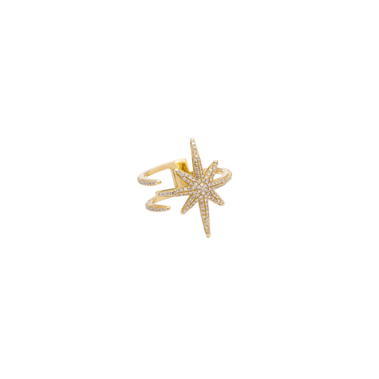 Diamond & Gold Star Ring