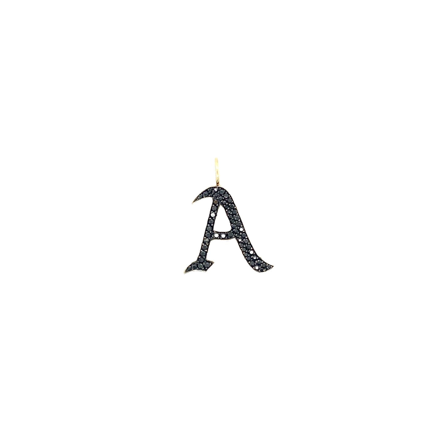 Black Diamond & Gold Initial Charm