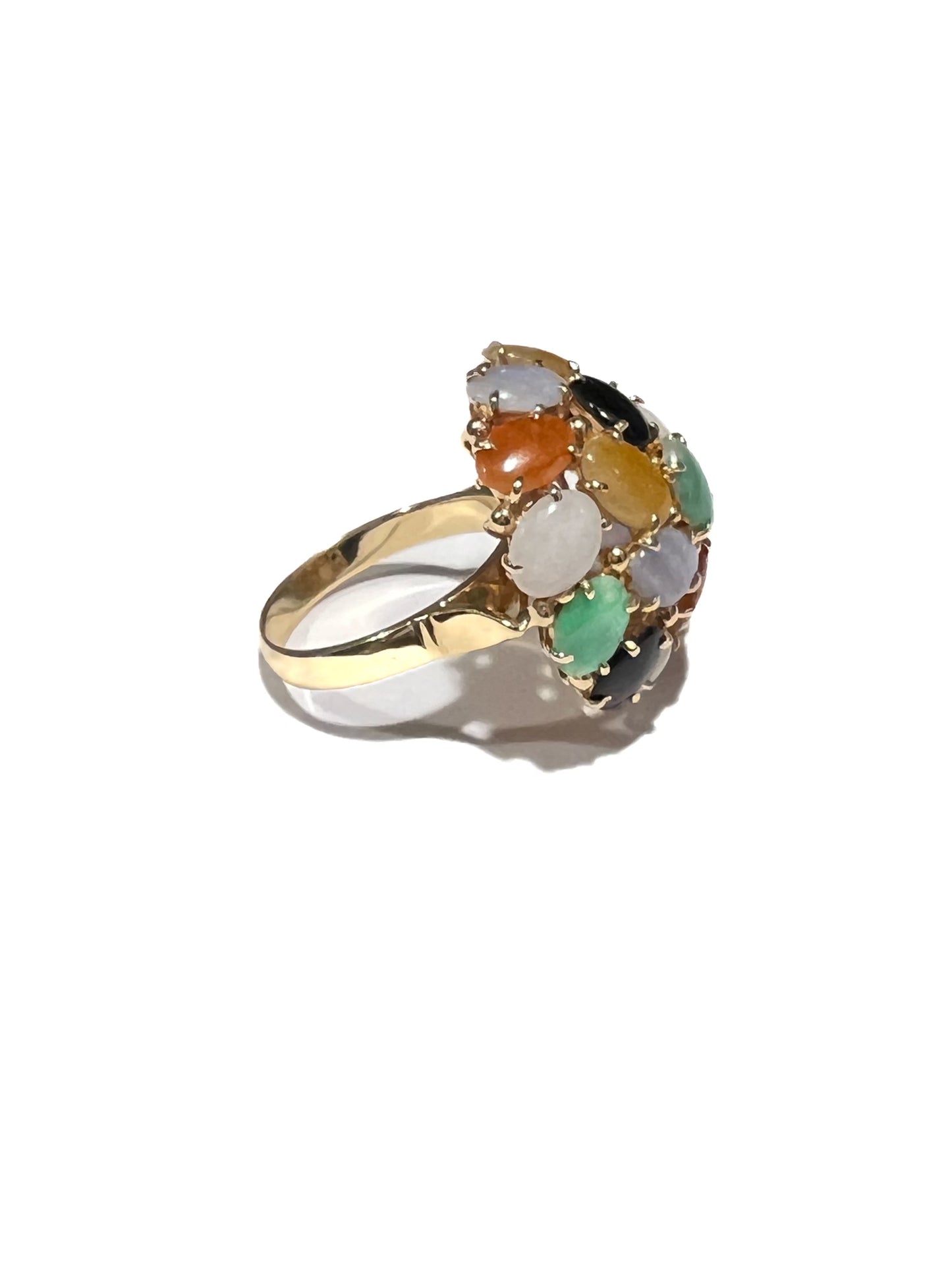 Gold & Multi-Color Stone Dome Ring
