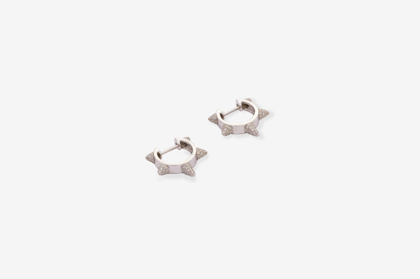 Diamond & White Gold Multi-Cone Huggie Earrings