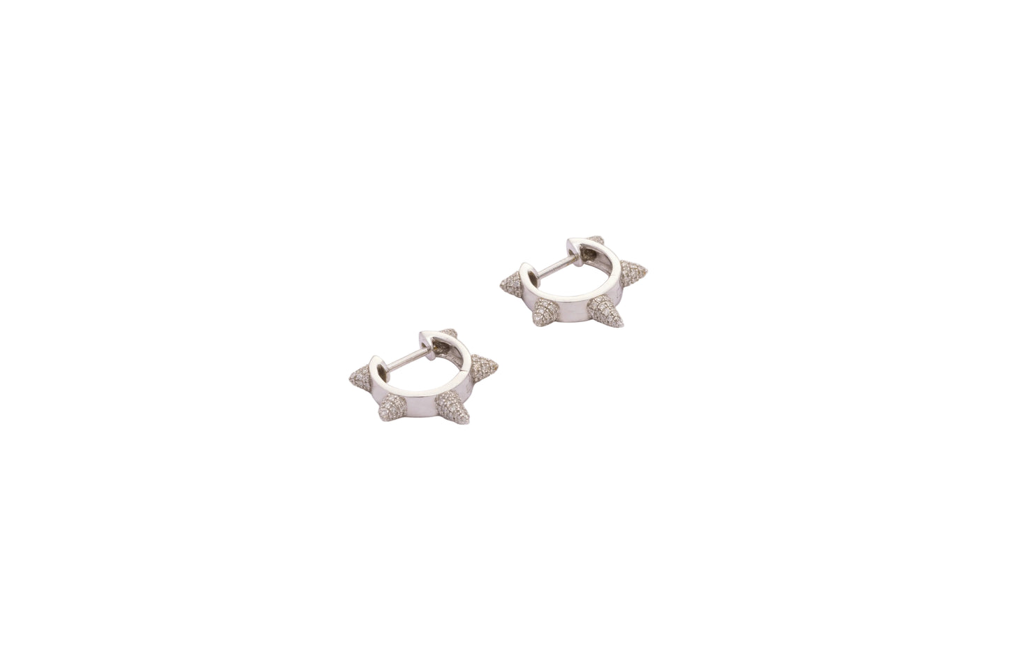 Diamond & White Gold Spike Hoops Earrings