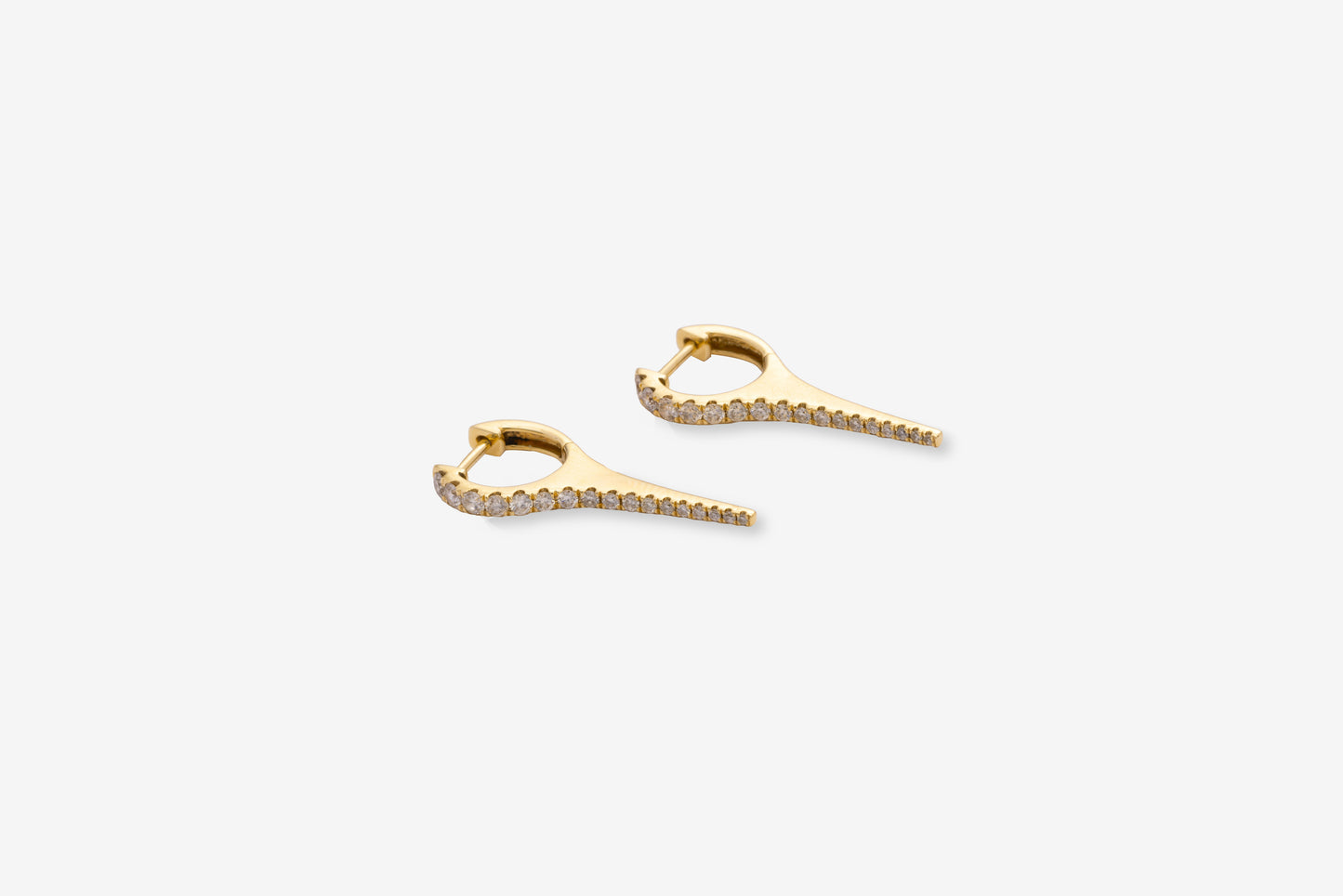 Diamond & Yellow Gold Spike Earrings