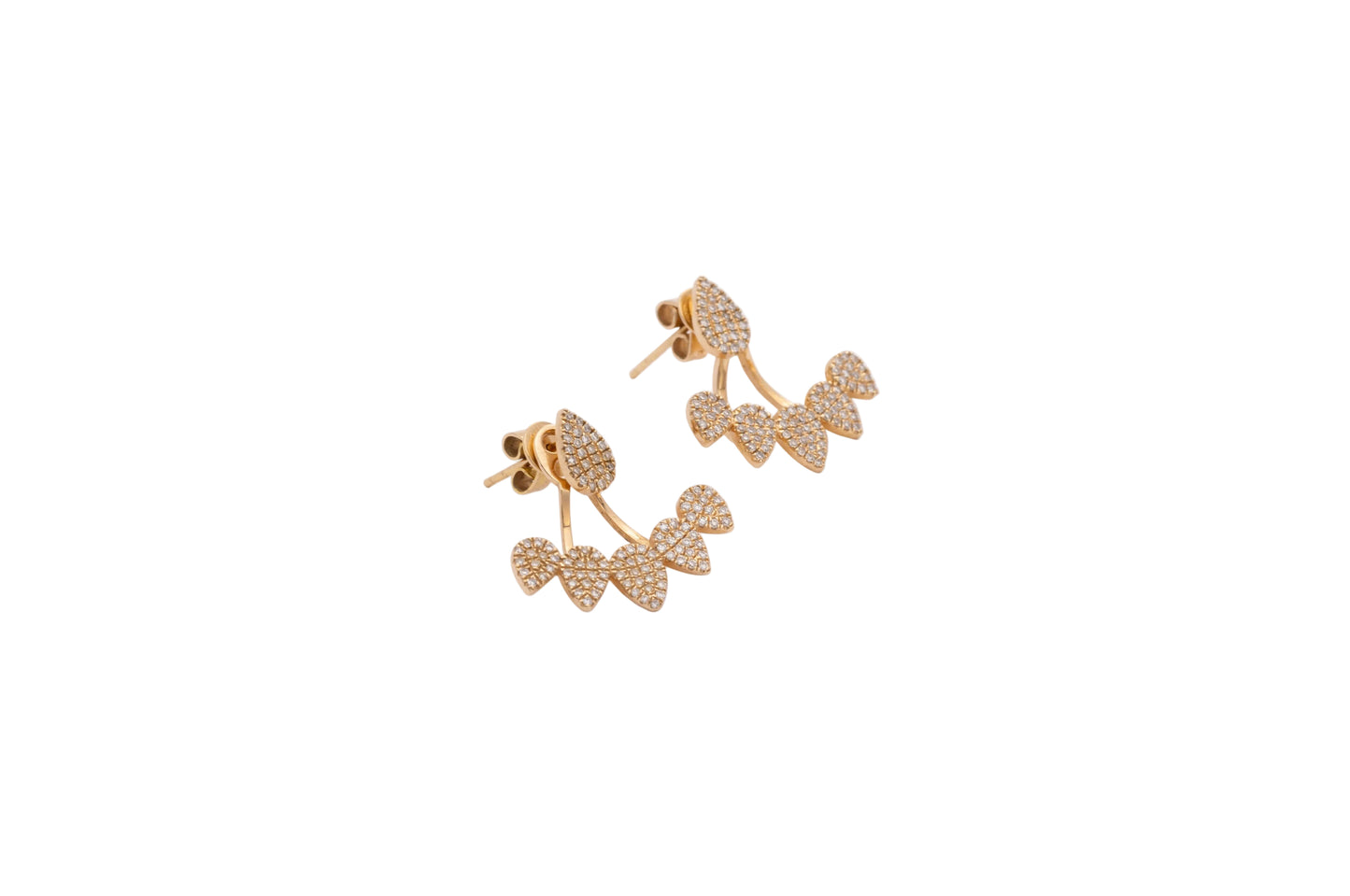 Diamond & Rose Gold Pear Shaped Earrings