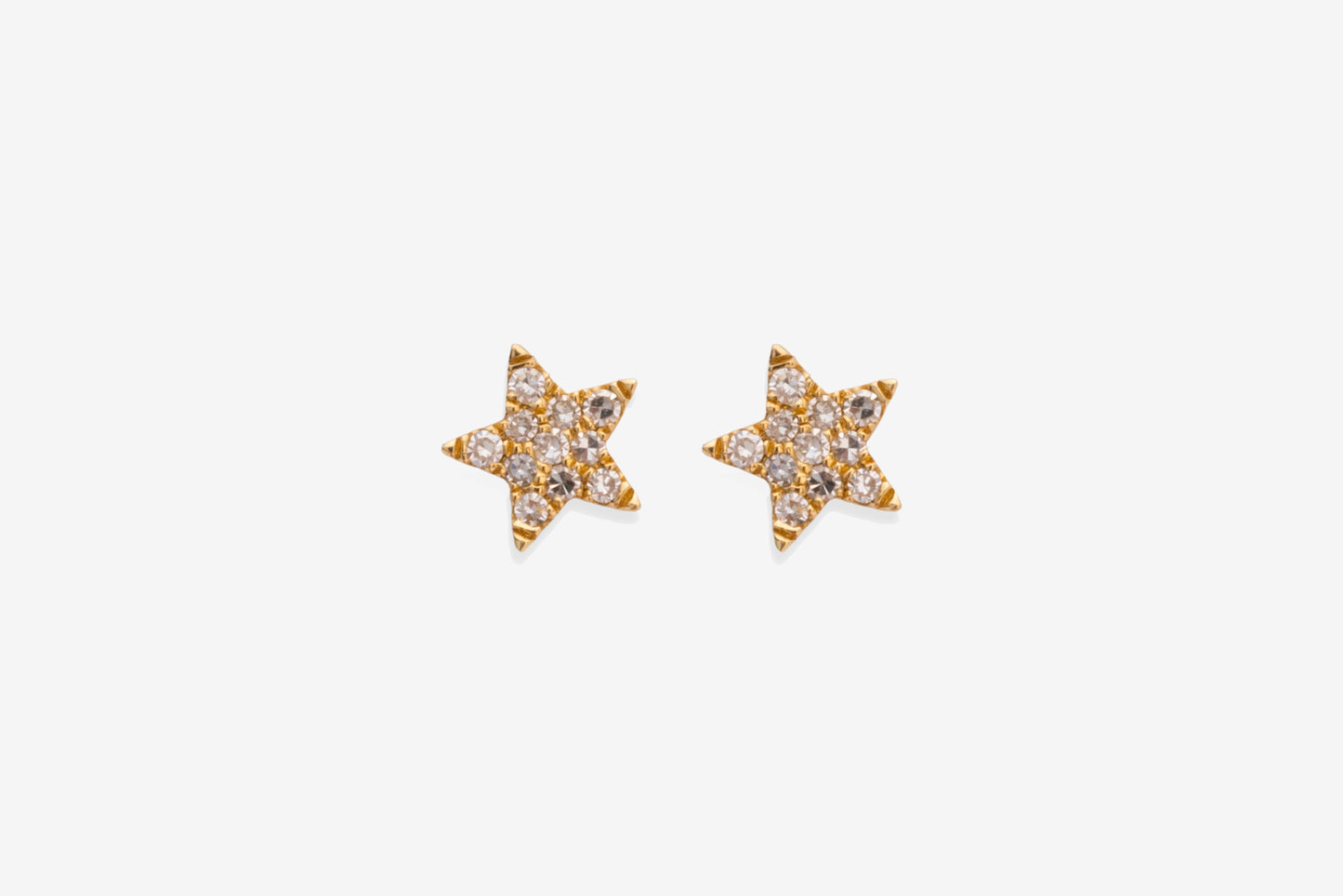Diamond & Gold Star Stud Earrings