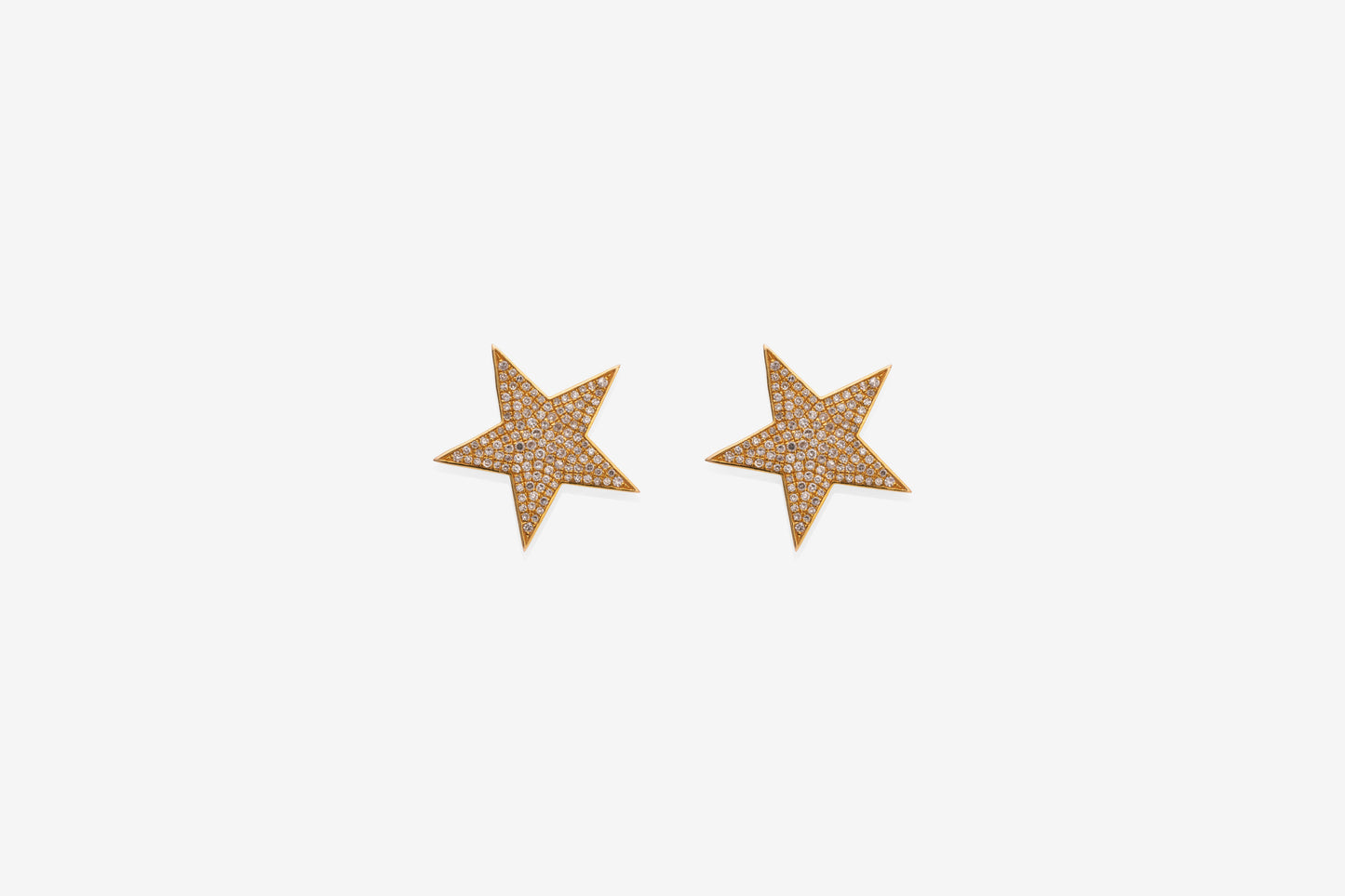 Diamond & Gold Star Stud Earrings