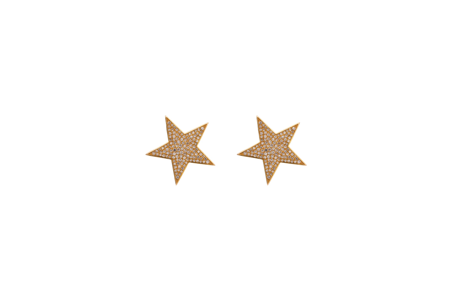 Diamond & Gold Star Stud Earrings
