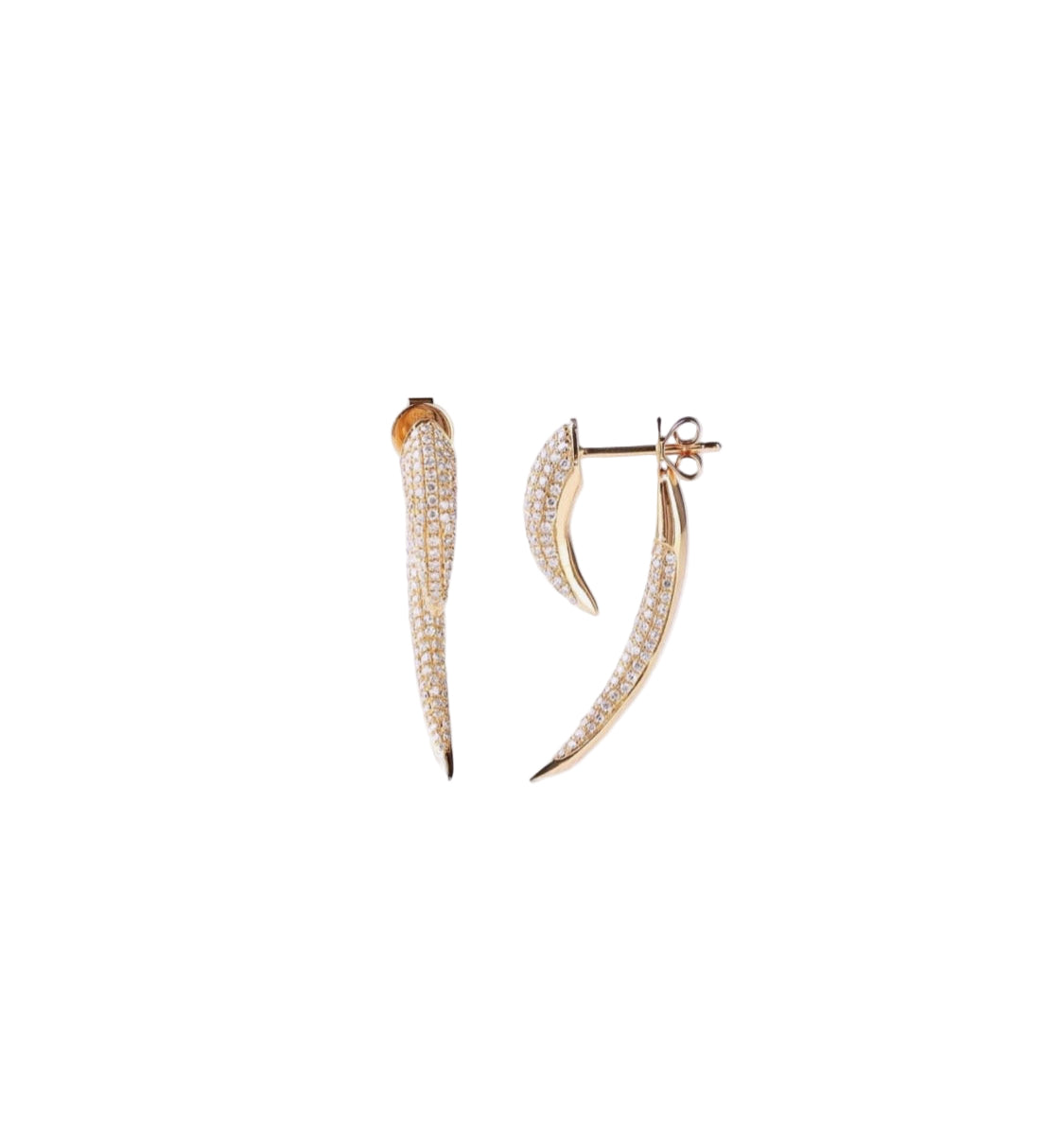 Diamond & Gold Horn Earrings