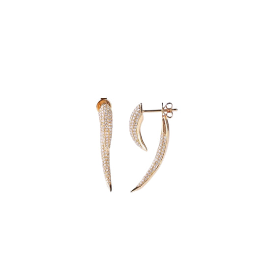 Diamond & Gold Horn Earrings