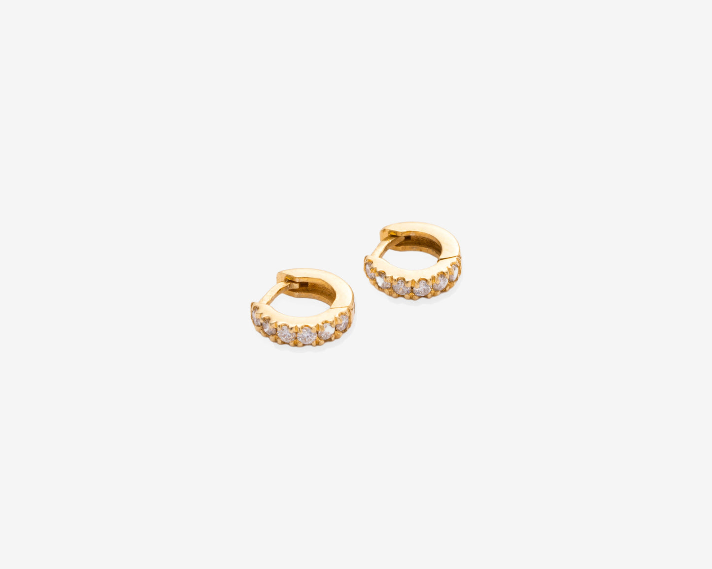 Diamond & Gold Petite Chunky Huggie Hoops