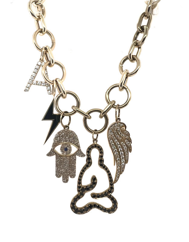 Gold Cuban Charm Necklace