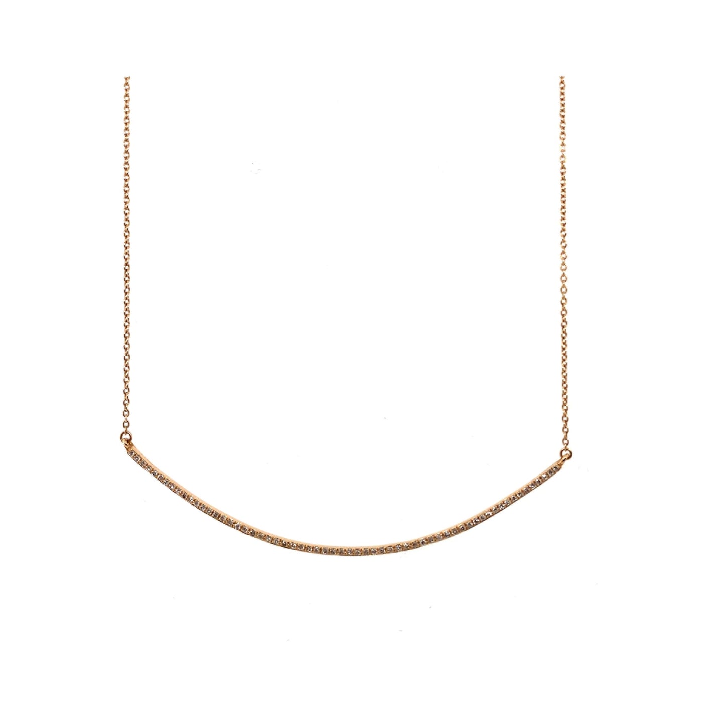 Diamond & Gold Scooped Bar Necklace