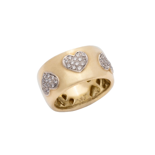 Gold & Diamond Heart Ring