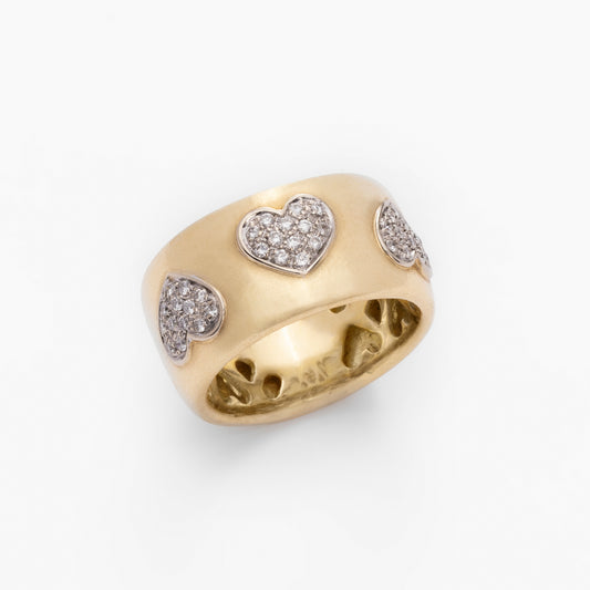 Gold & Diamond Heart Ring