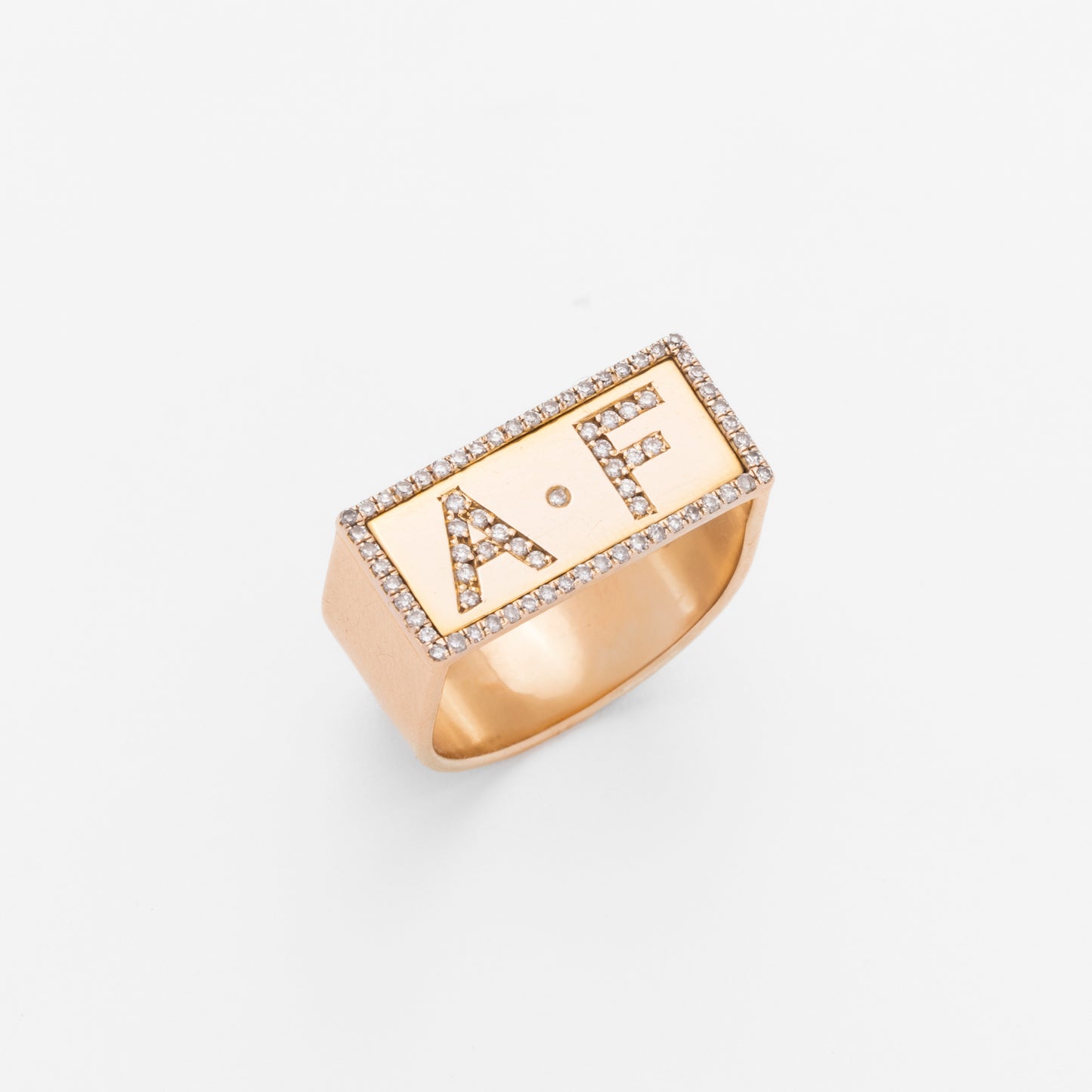 Diamond & Gold Customized Initals Ring