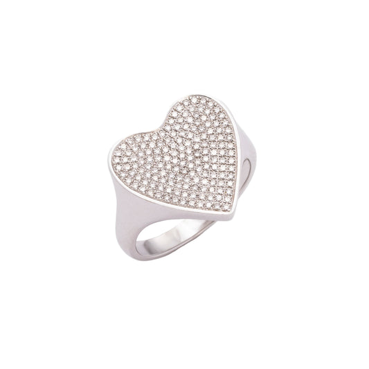 Diamond & White Gold Heart Ring