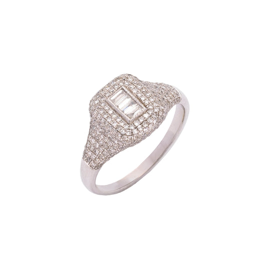 Diamond & White Gold Pinky Ring