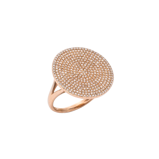 Diamond & Rose Gold Circle Pave Ring