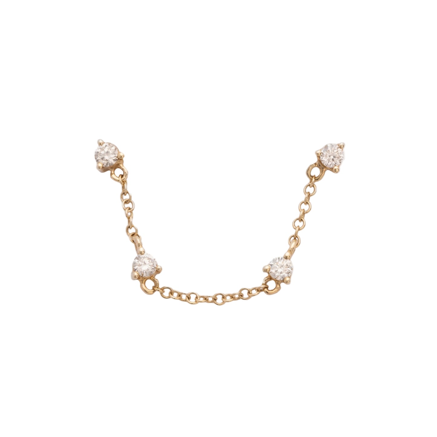 Diamond & Gold Station Earring