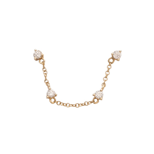 Diamond & Gold Station Earring