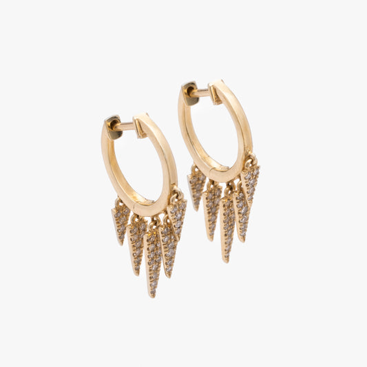 Diamond & Gold Dagger Earrings