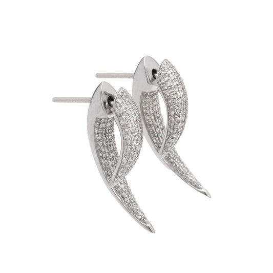 Diamond & White Gold Horn Earrings