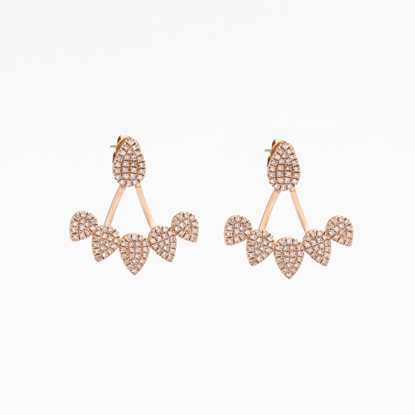 Diamond & Rose Gold Pear Shaped Earrings