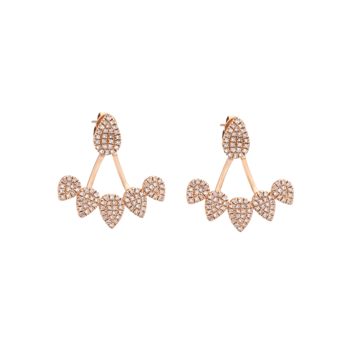 Diamond & Rose Gold Pear Shaped Earrings