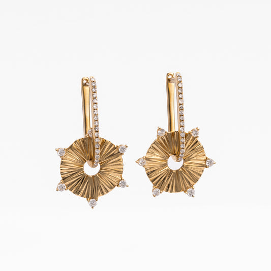 Diamond & Gold Star Earrings