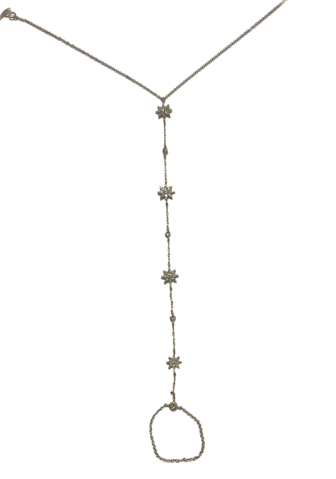 Diamond & Gold Starburst Hand Chain