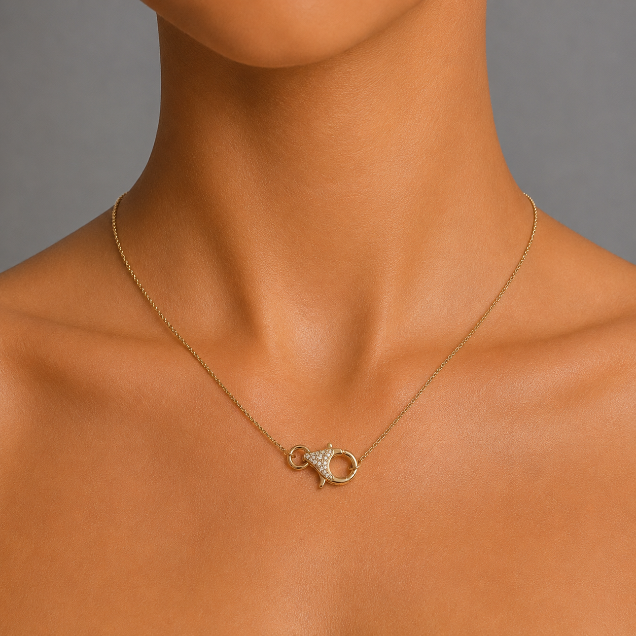 Gold & Diamond Clasp Necklace