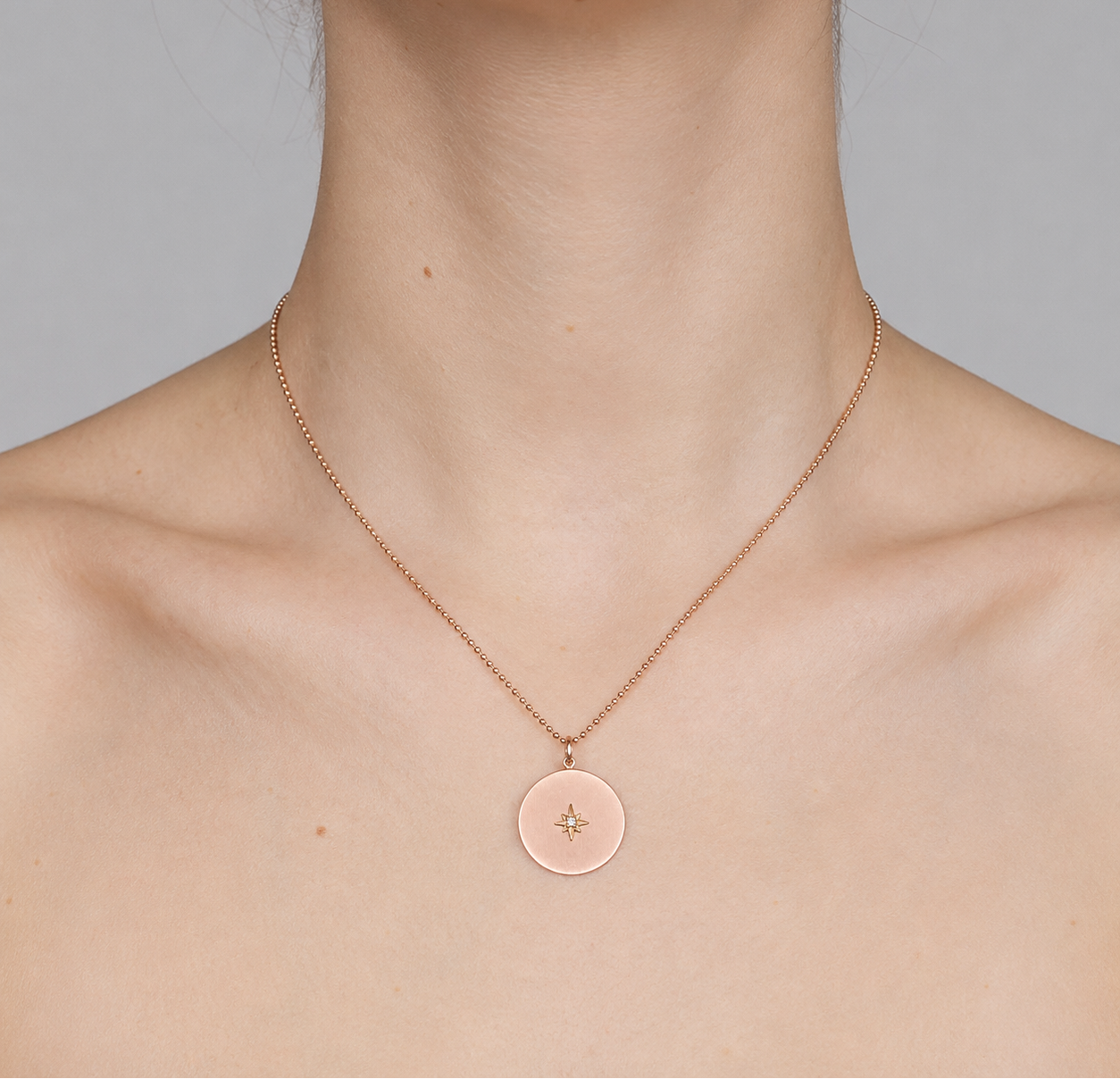 Rose Gold & Diamond Circle Necklace