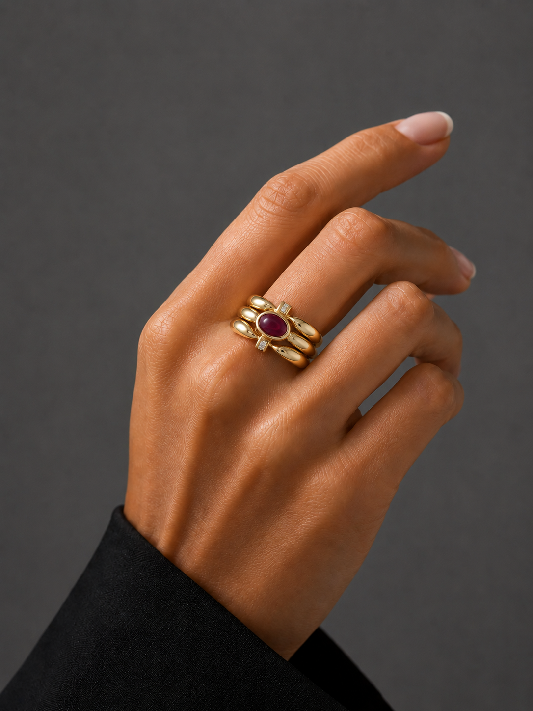 Ruby, Diamond & Gold Band Ring