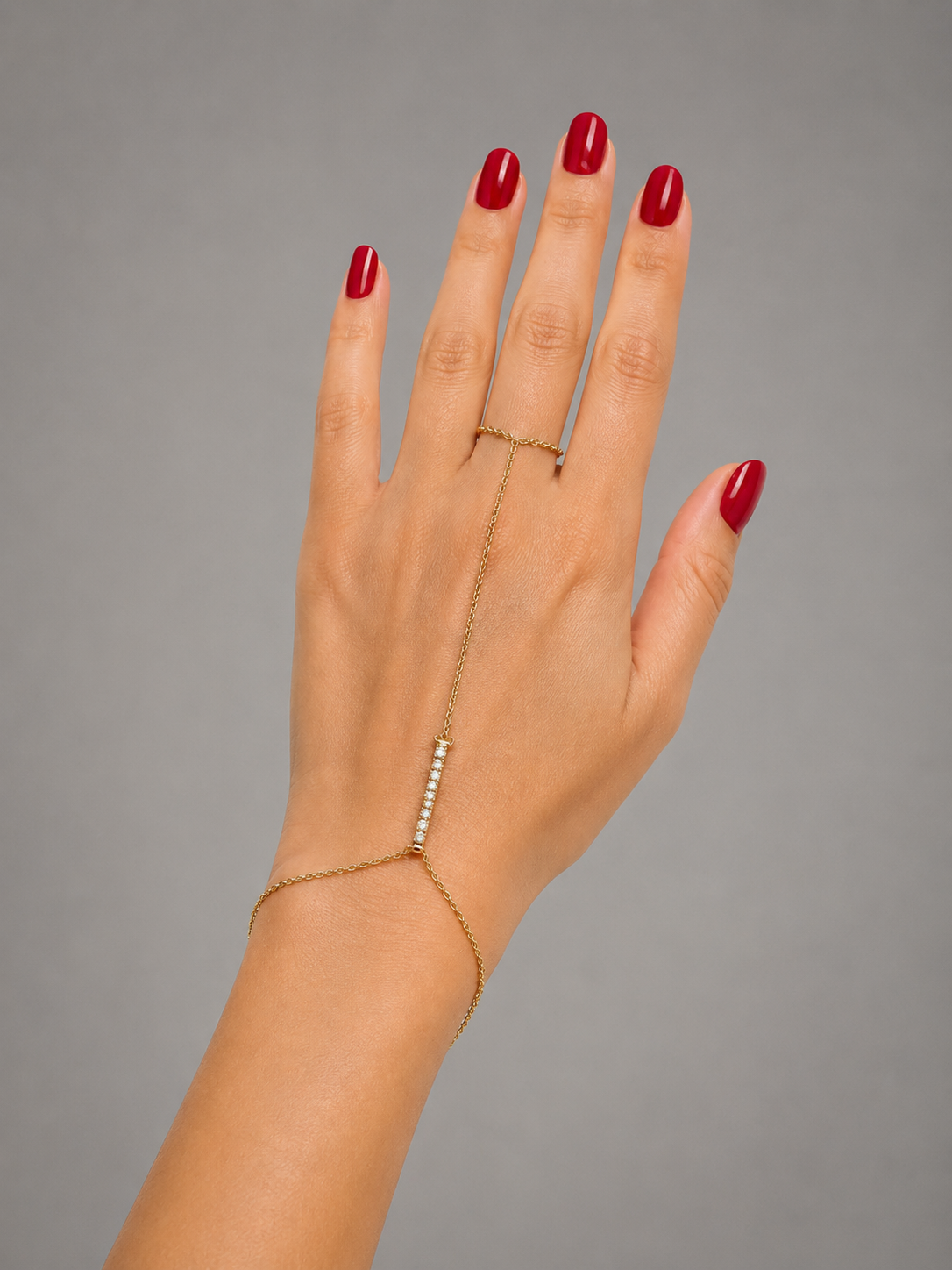 Diamond & Gold Bar Hand Chain