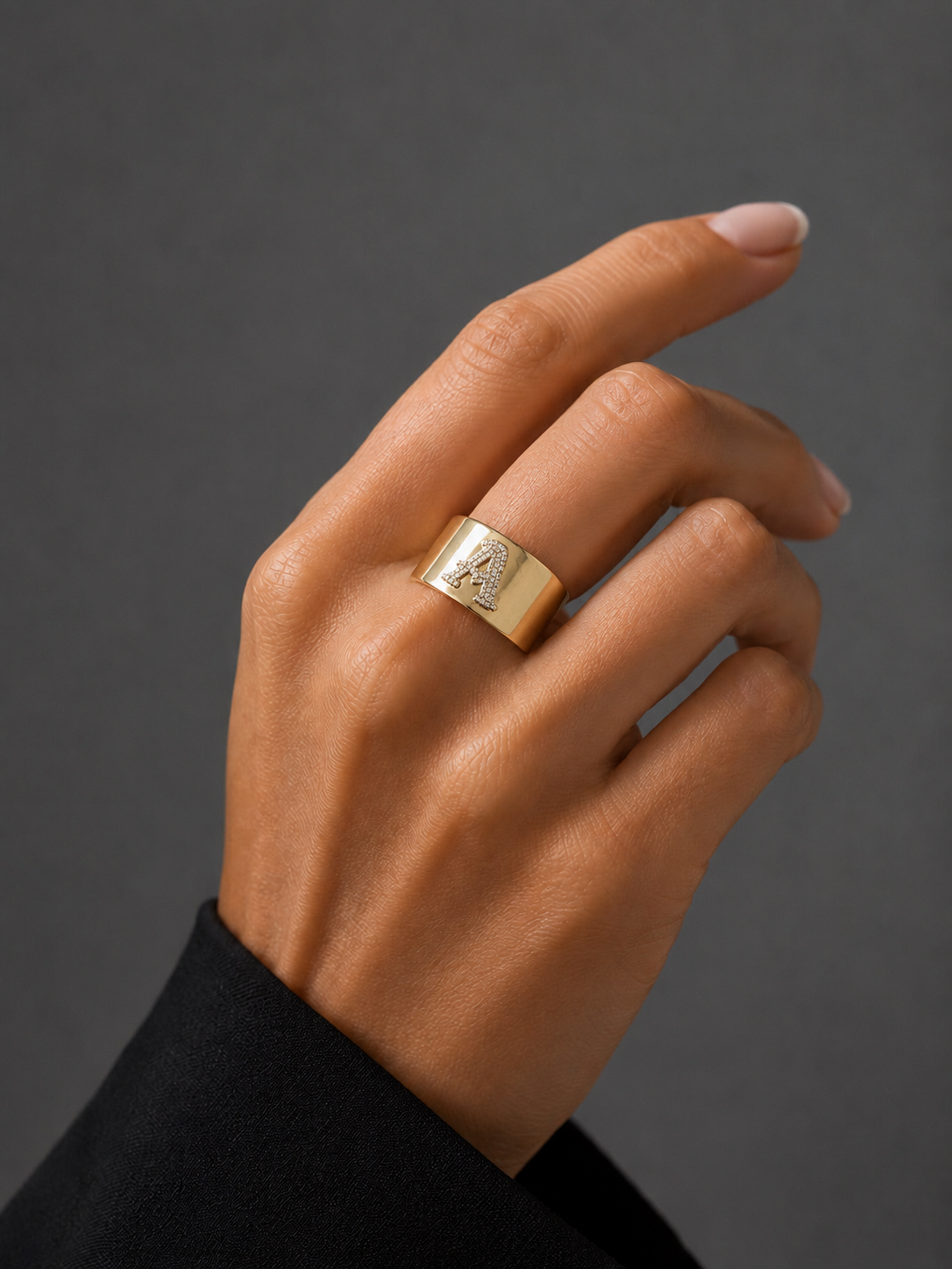 Gold & Diamond Initial Ring