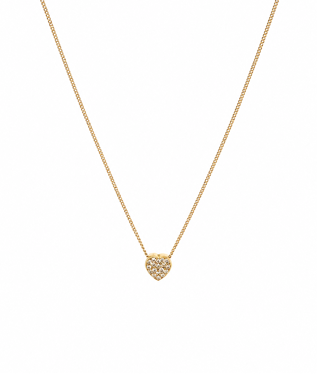 Diamond & Gold Small Heart Necklace