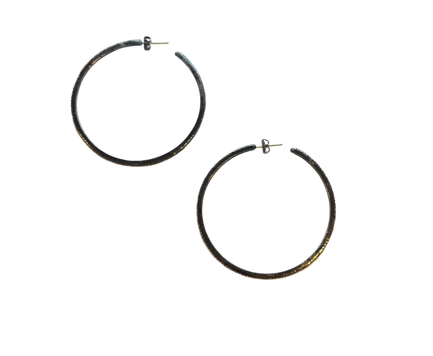 Champagne Diamond & Gold Hoop Earrings