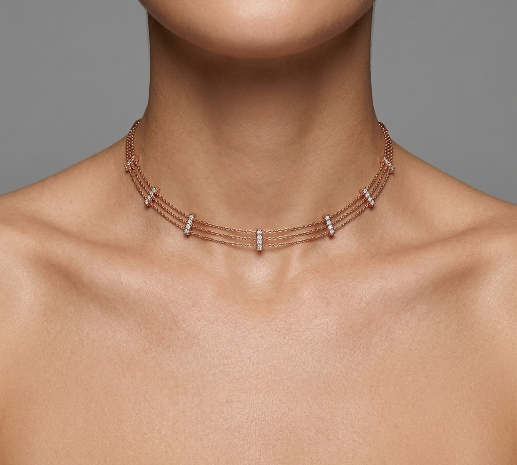 Diamond & Rose Gold Choker