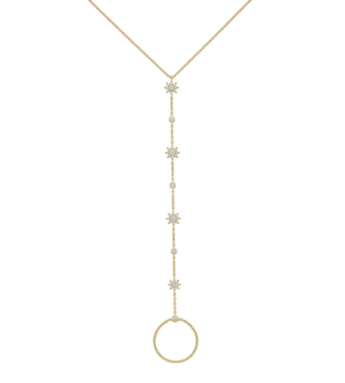 Diamond & Gold Starburst Hand Chain