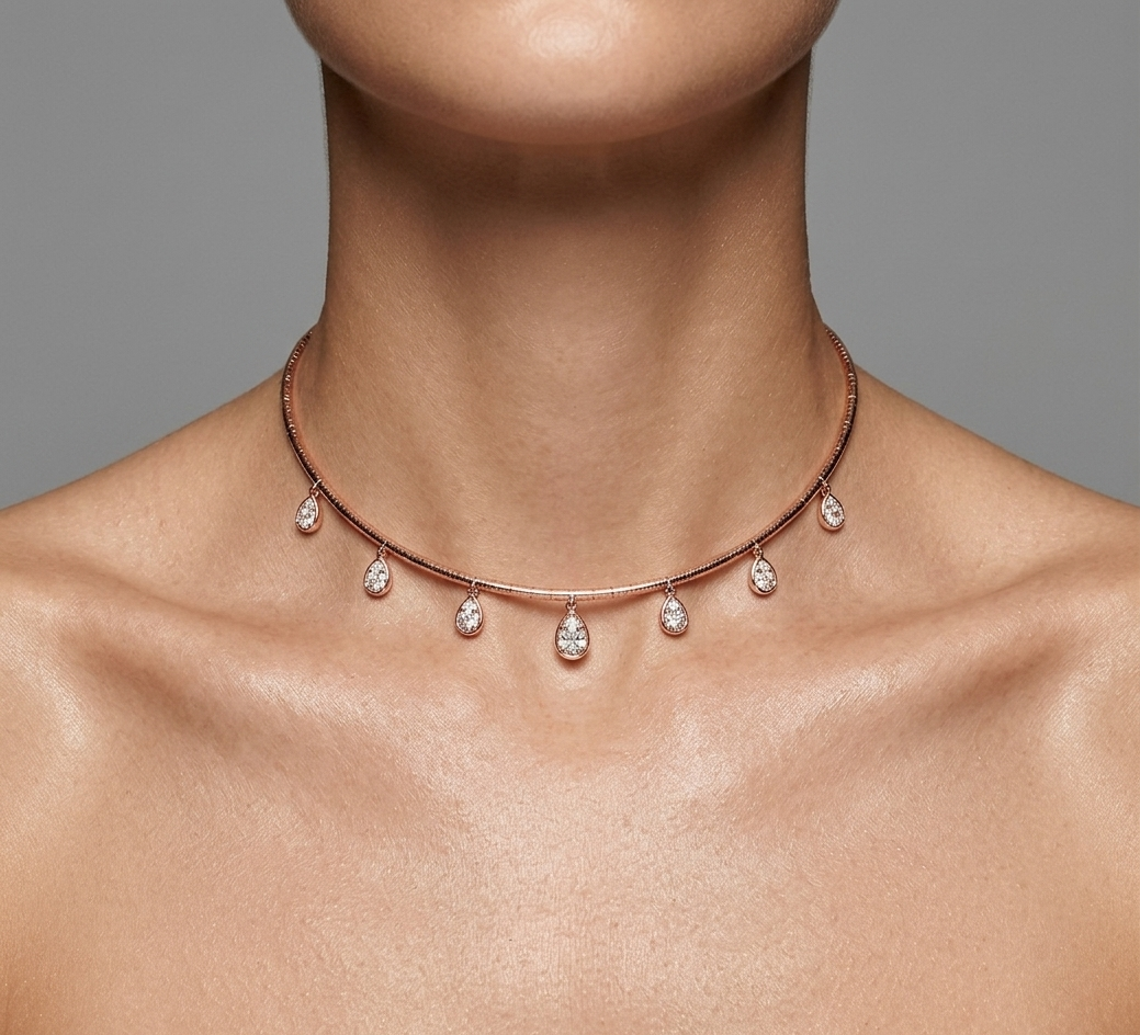 Teardrop Diamond Choker
