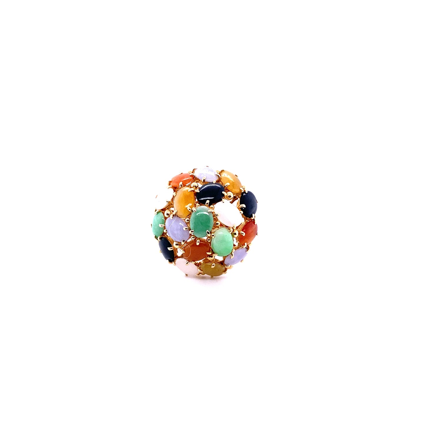 Gold & Multi-Color Stone Dome Ring