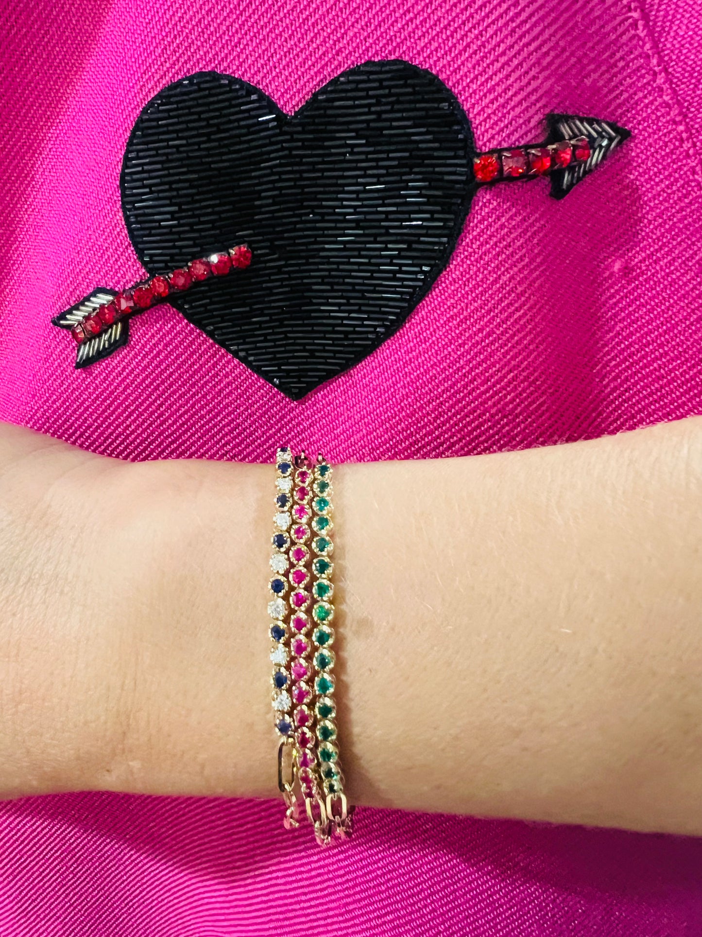 Emerald & Gold Link Bracelet