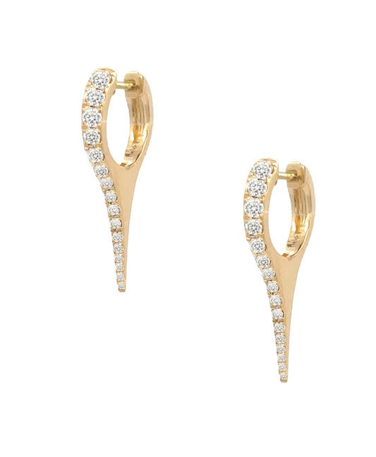Diamond & Yellow Gold Spike Earrings