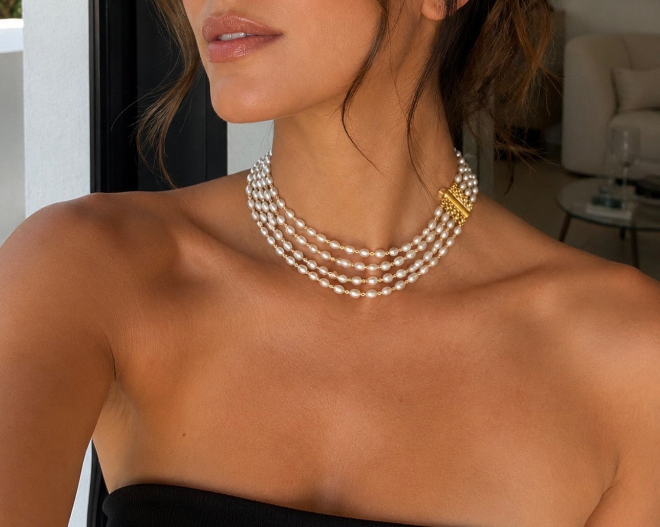 Multi Strand Pearl Necklace