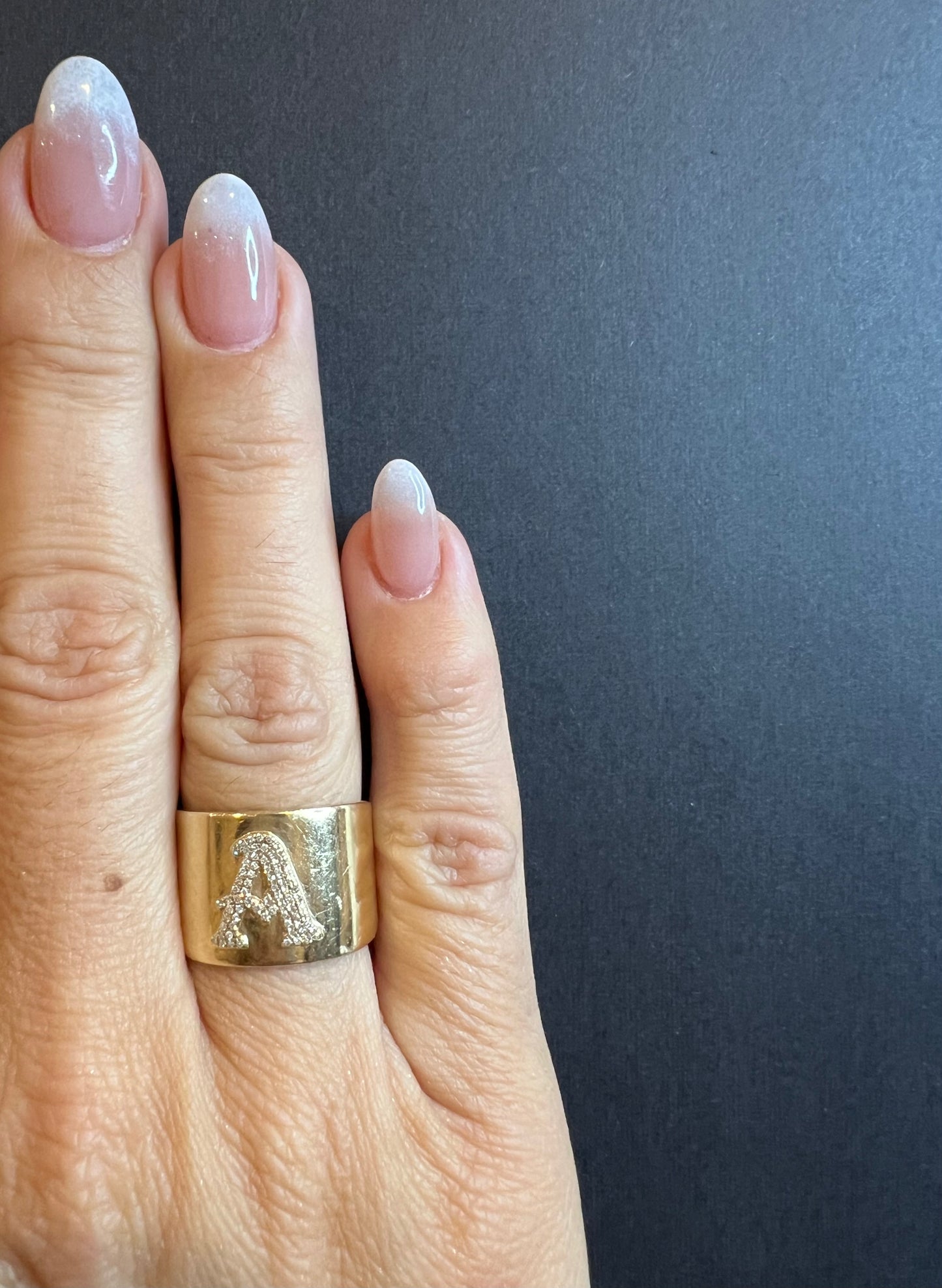 Gold & Diamond Customized Initial Ring