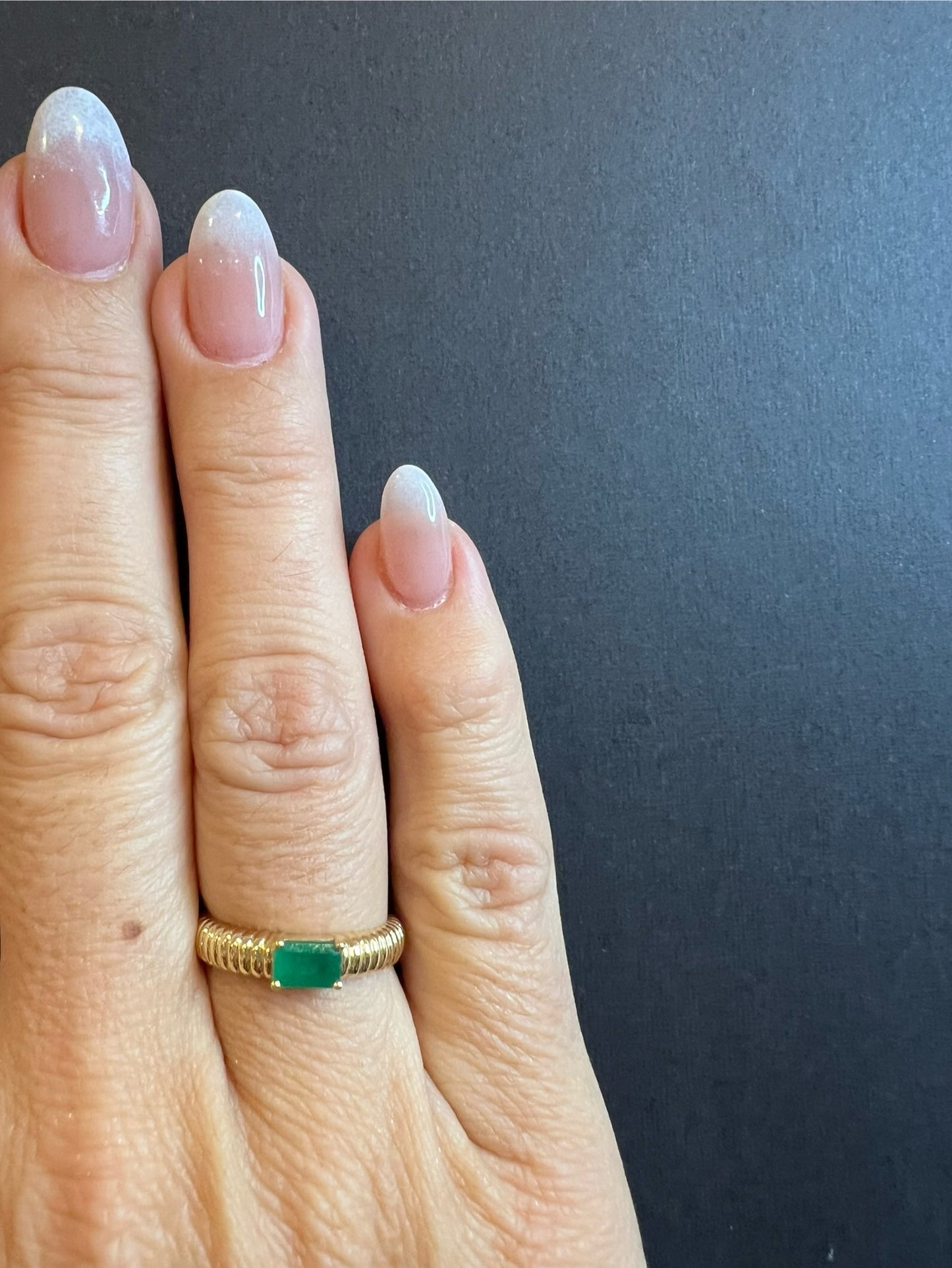 Emerald & Gold Baguette Ring