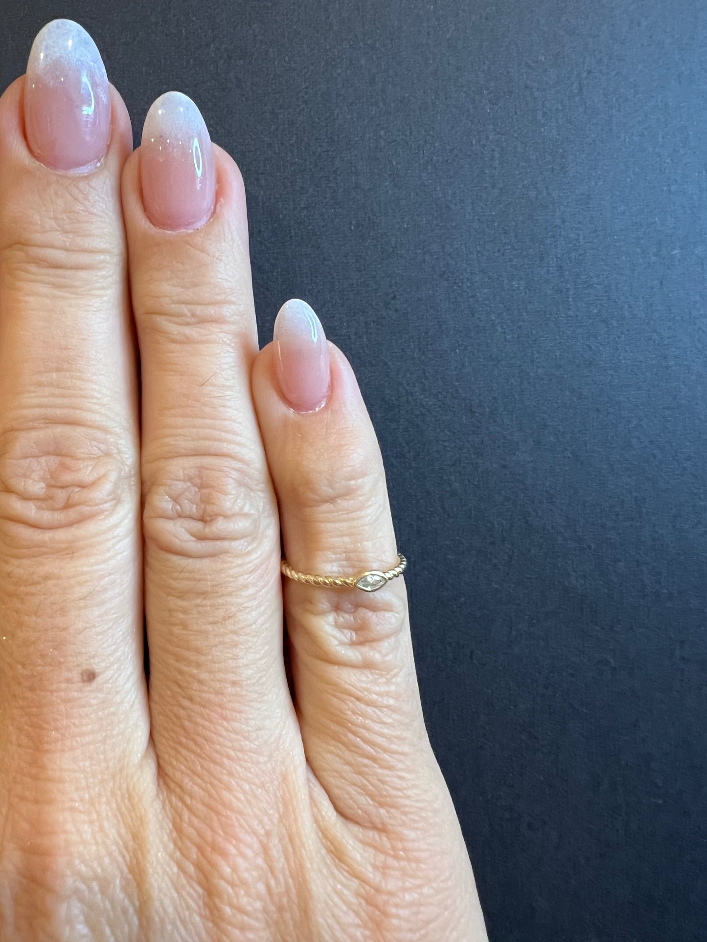 Gold & Diamond Pinky Rope Ring