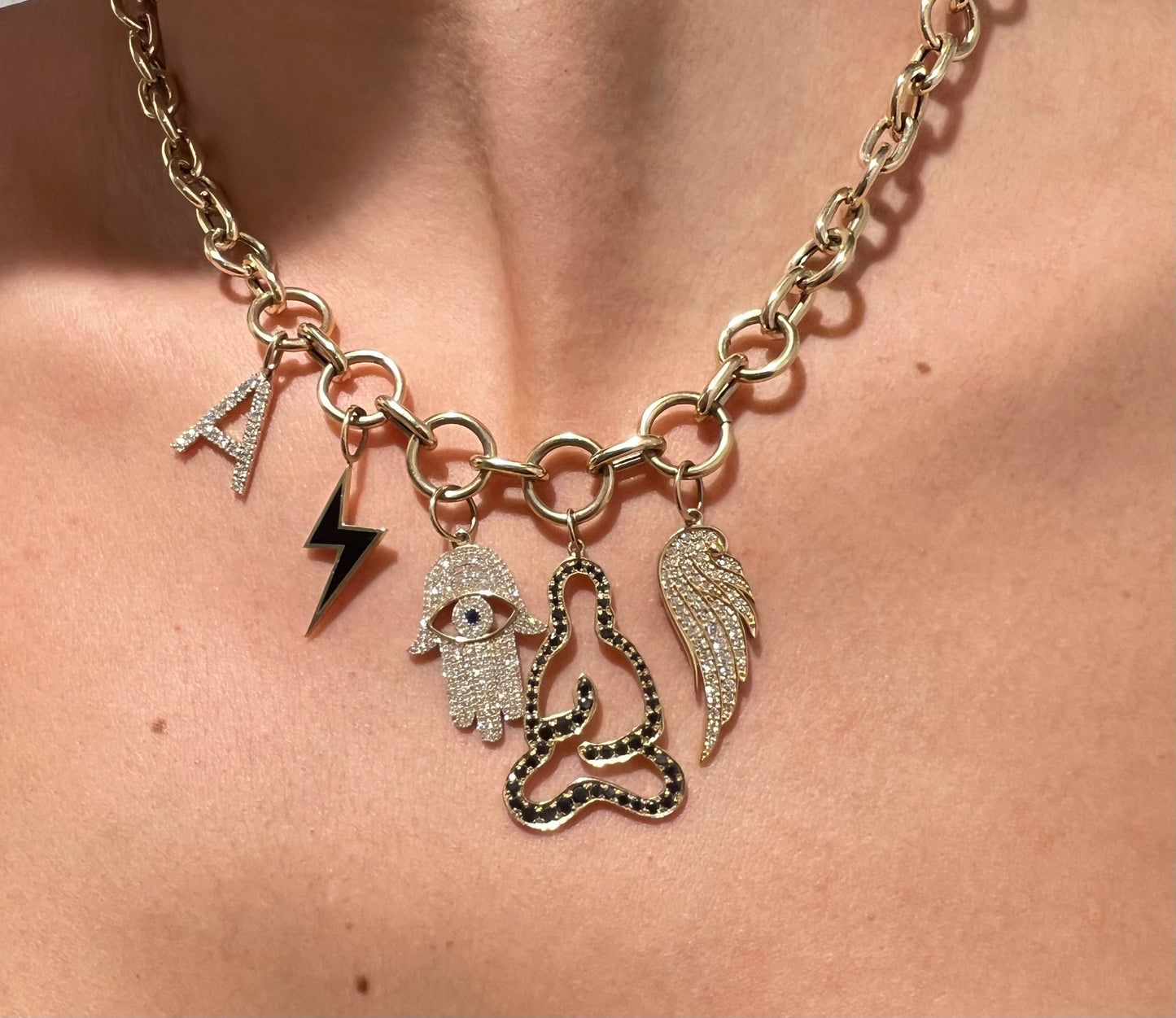 Gold Cuban Charm Necklace