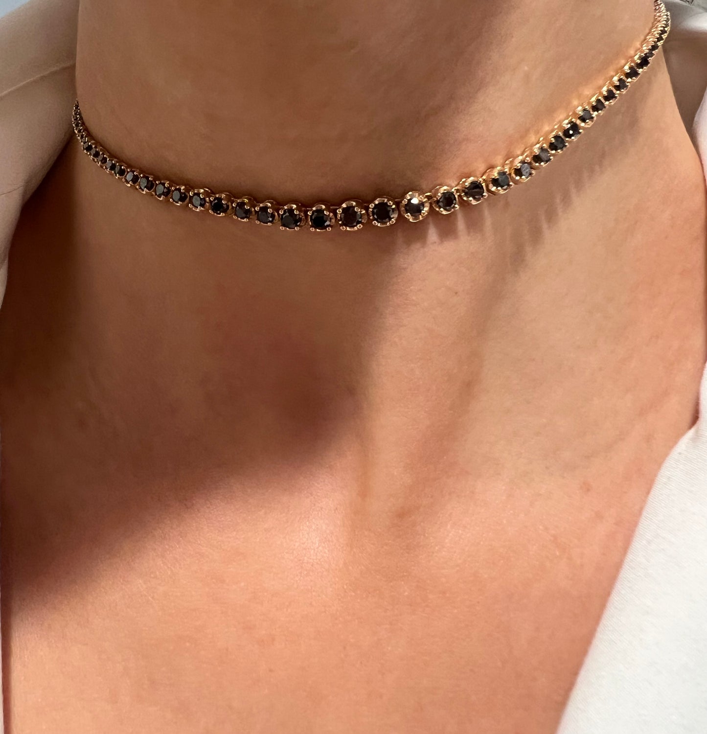 Black Diamond & Gold Choker